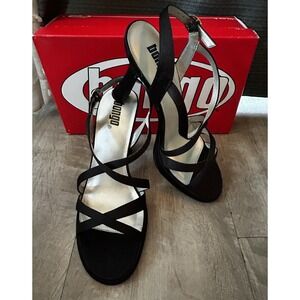 Bongo Women's NIKKI Black Heels Shoes Strappy #36120‎ Sz 8M Vintage